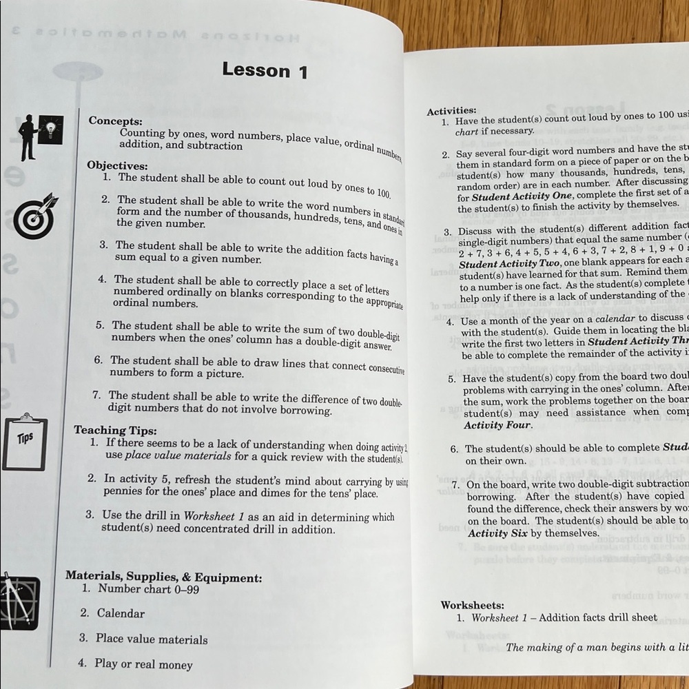 Horizons Math Teacher's Guide Grade 3 Excellent! 3rd Grade Math Curriculum Book - Picture 5 of 5